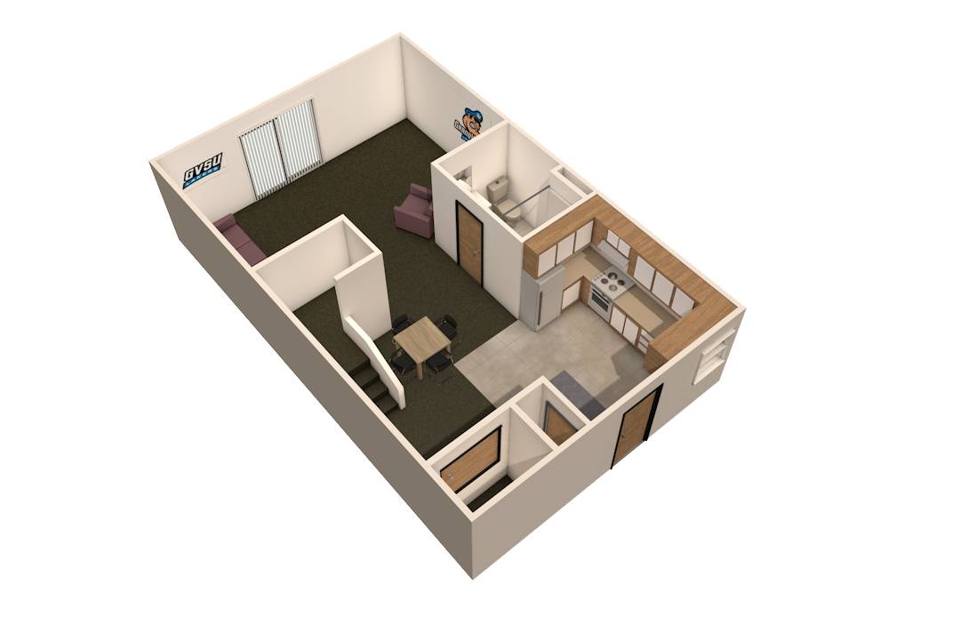 Image of the first floor of laker village 4-Bedroom/4-Person&#160;Apartment floor plan